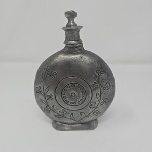Rare Antique 1647 French‎ Pewter Round Flask